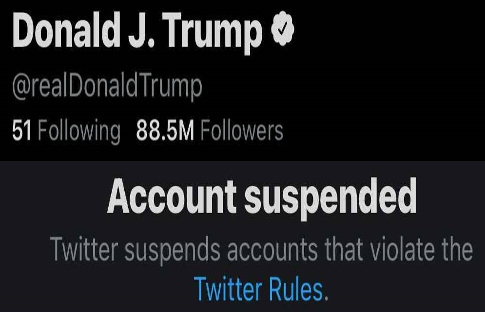 Trump Twitter account permanently suspended